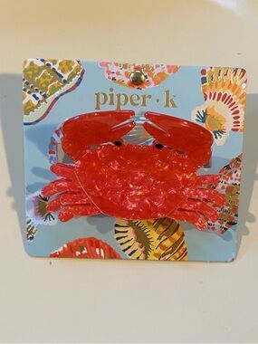 piper•k Red Crab Acrylic Hair Clip